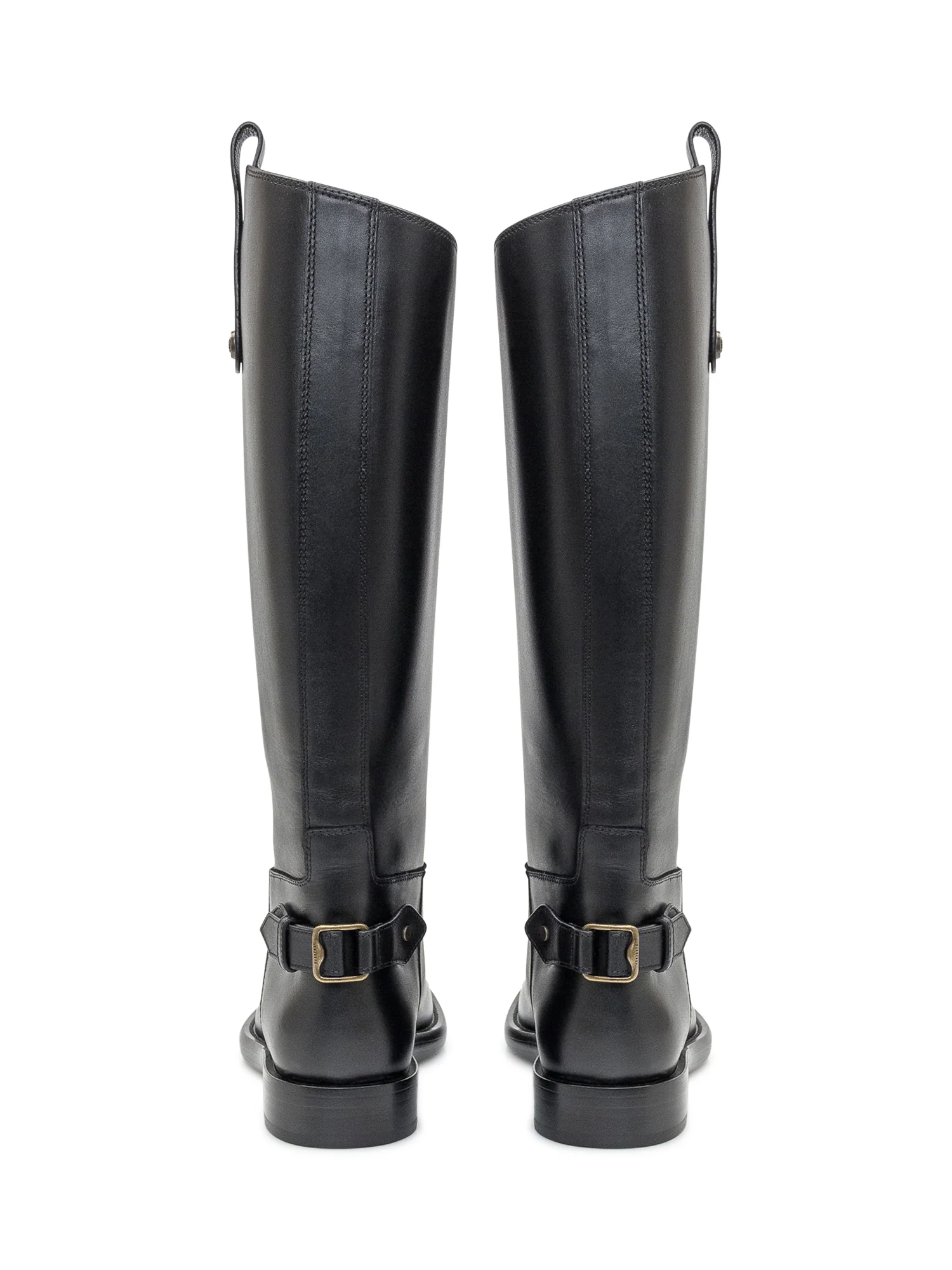 Burberry Stivali Alti in Pelle Nera con Fibbia - Image 3