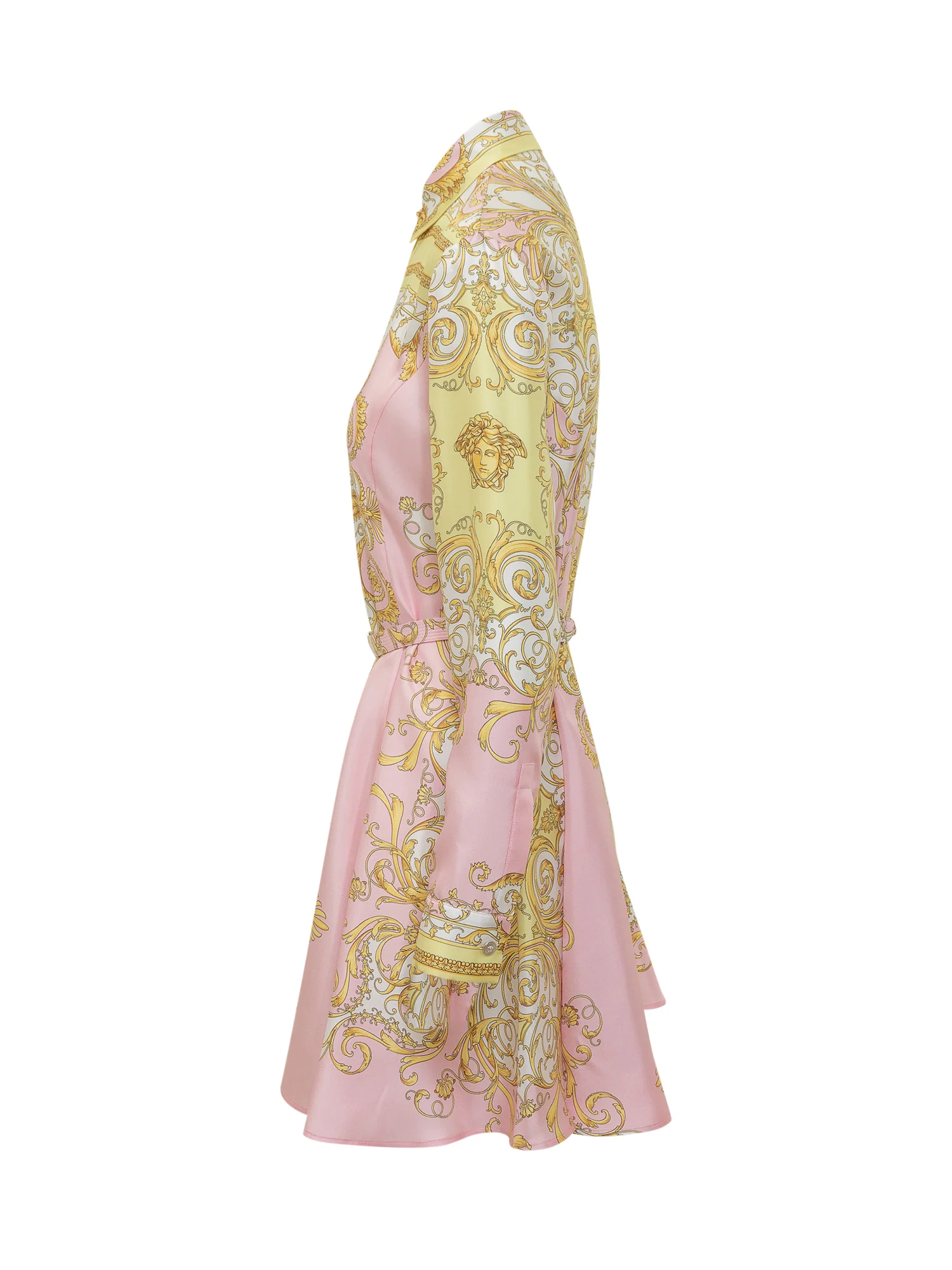 Abito In Twill Di Seta Con Stampa Barocca - Image 3